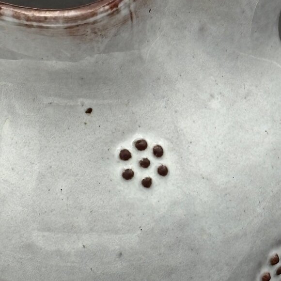 Handcrafted Ceramic Jug Pitcher Raised Brown Accents Pottery Farmhouse Rustic - Picture 11 of 13